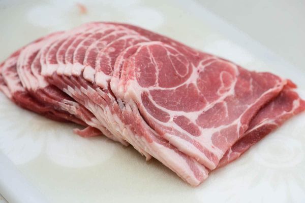 thin sliced pork shoulder